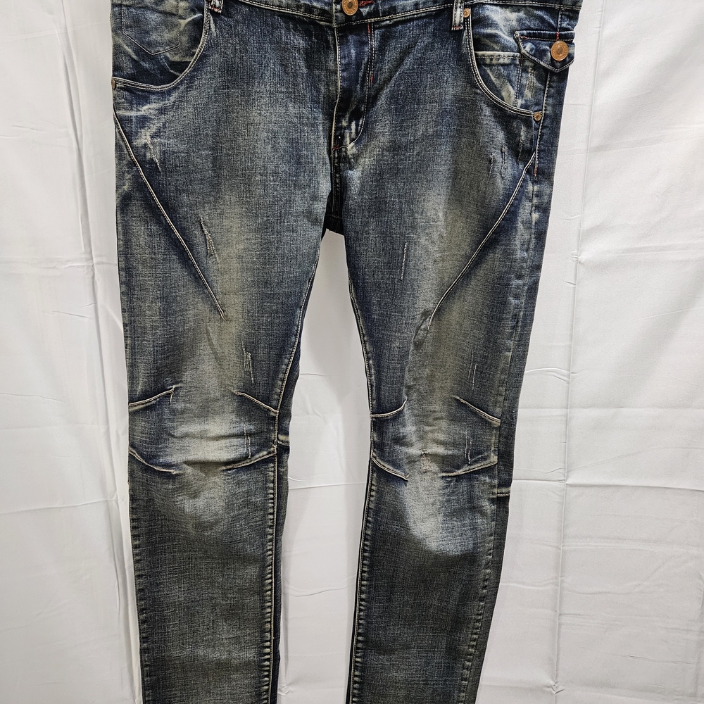 Men's Distressed Skinny Jeans - Black